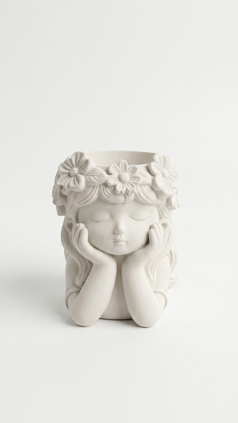 Statue petite fille pensante en résine Atelier des Minots
